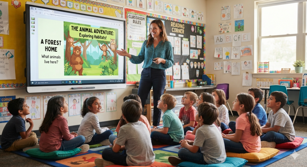Classroom presentation designed in Canva 