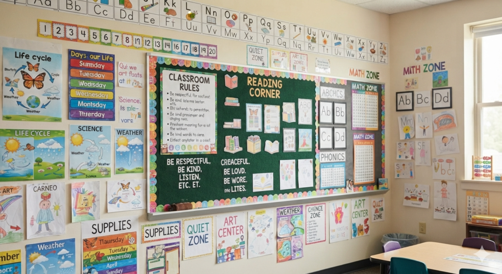 Classroom posters created in Canva 