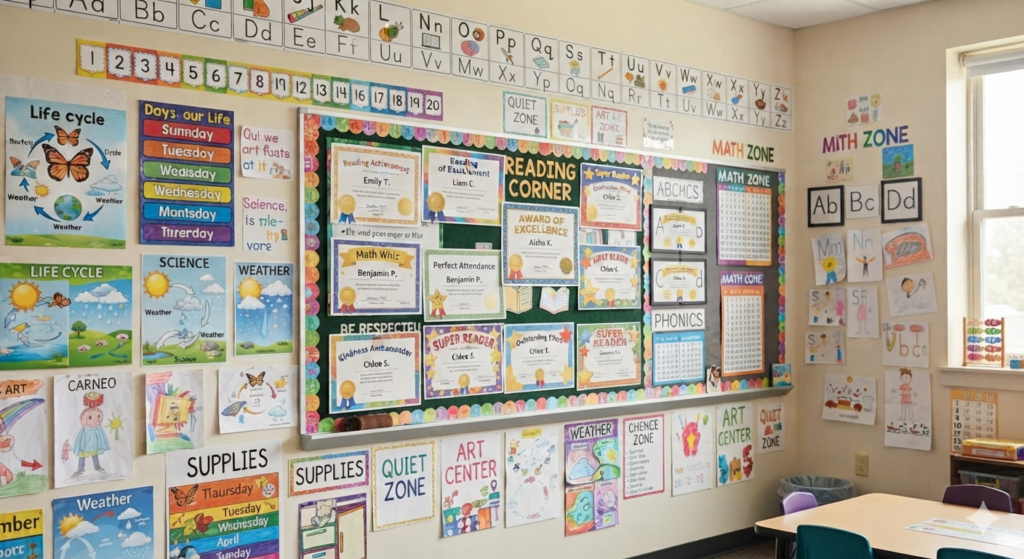 Student award certificates made with Canva 